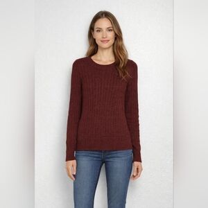 J. Crew Deep Burgundy Crew Neck Sweater